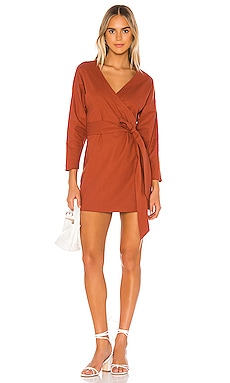 MAJORELLE Gina Mini Dress in Terracotta Brown REVOLVE