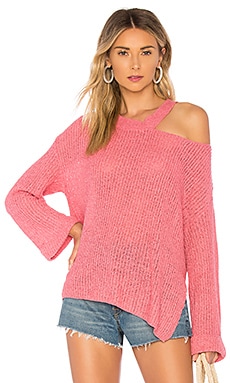 MAJORELLE Shoulder Cut Out Sweater in Pink | REVOLVE