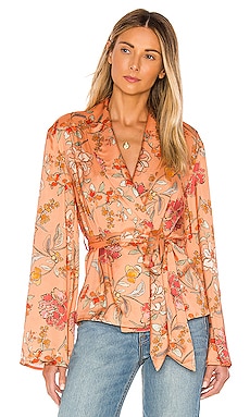 MAJORELLE Angie Kimono Top in Vienna Orange