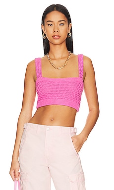 Tamal Textured Knit Cropped Top MAJORELLE $128 