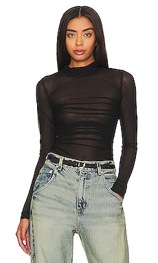 superdown Zoie Mesh Bodysuit in Black