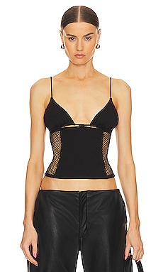 retrofete Esti Leather Bra Top in Silver