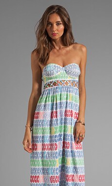 Mara Hoffman Lattice Bustier Maxi Dress in Leis | REVOLVE