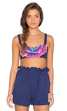 retrofete Millie Denim Bra Top in Sea