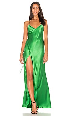 Michelle Mason Wrap Gown in Leaf | REVOLVE