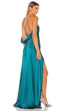 Michelle mason best sale strappy wrap gown