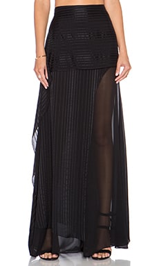 Michelle Mason Maxi Skirt with Sheer Underlay in Black | REVOLVE