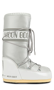 MOON BOOT Vinyl Met Boot in White REVOLVE