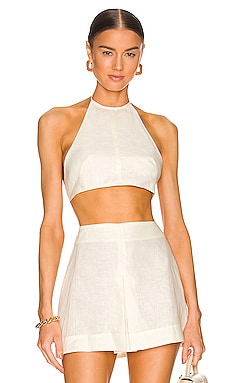 Product image of MATTHEW BRUCH Tie Halter Crop Top. Click to view full details