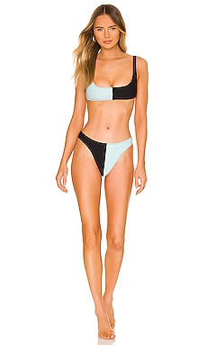 Twisted Flower High-Leg Strapless Bikini Set in White. Revolve Women Sport & Swimwear Swimwear Bikinis Bikini Sets 