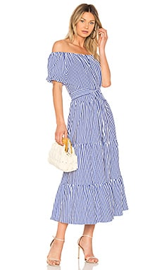

Платье с открытыми плечами lexi - MDS Stripes, Синий, Короткий рукав