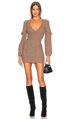 Product image of Michael Costello x REVOLVE Malina Deep V Neck Knit Dress. Click to view full details