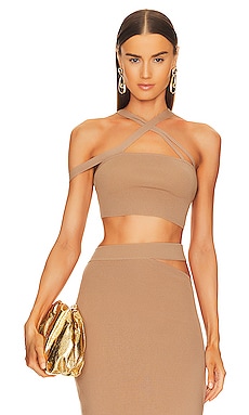 Product image of Michael Costello Ismane Knit Crop Top. Click to view full details