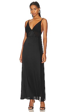 Lauren Plunged Tie Back Midi Dress | Black | Dresses | Shona Joy