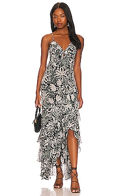 Edra Painted Tiger Lily Maxi Dress MILLY $595 