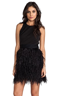 Milly black discount feather dress