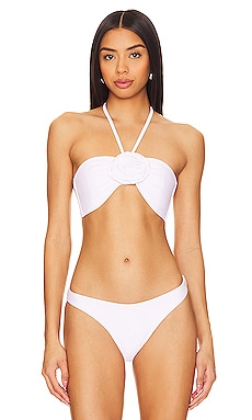 Cabana Rosette Halter Bikini Top MILLY