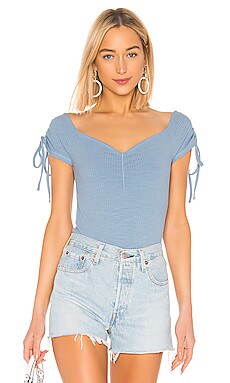 

Укороченный топ frida ruched - MINKPINK, Синий, Короткий рукав