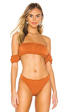 

Верх купальника biscotti off shoulder - MINKPINK, Ярко-оранжевый, Бандо