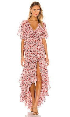 MISA Los Angeles Colette High-Low Floral Chiffon Dress