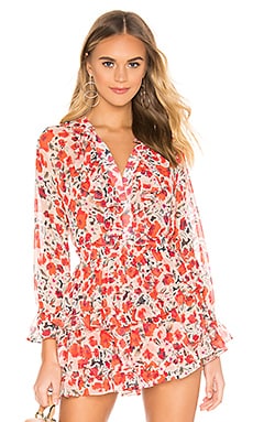 MISA Los Angeles Lillie Top in Red & White Floral | REVOLVE