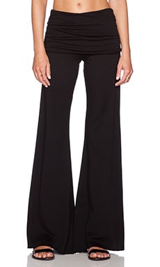 Michael Lauren Costa Fold Over Bell Pant in Black