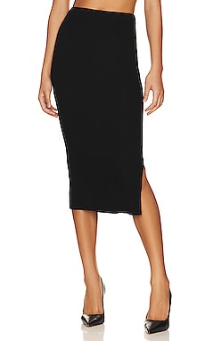 Product image of Michael Lauren Valor Side Slit Midi Skirt. Click to view full details