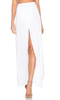 Michael Lauren Indy Wrap Maxi Skirt in White | REVOLVE