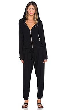 Michael Lauren Fargo Zip Up Jumpsuit in Jet Black | REVOLVE