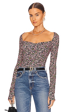 Michael Lauren Dave Cold Shoulder Top in Leopard