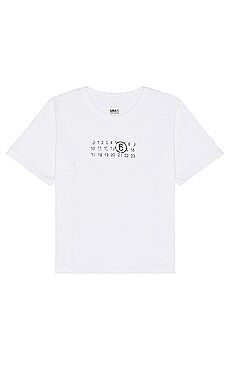 MM6 Maison Margiela Logo T-shirt in White | REVOLVE