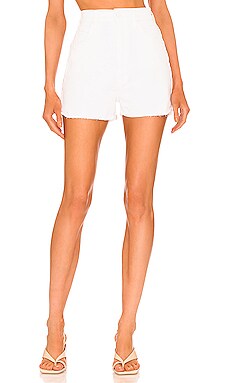 High Waisted Tunnel Vision Cuff Fray Short MOTHER $178 NOUVEAU