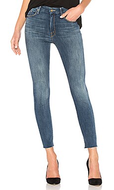 

Узкие джинсы high waisted looker ankle fray - MOTHER, Синий, Высокая талия