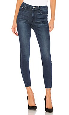 

Джинсы скинни high waisted looker ankle fray - MOTHER, Скинни