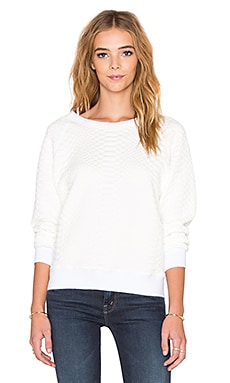 MOTHER Tipping The Scales Square Quilted Sweatshirt in White | REVOLVE