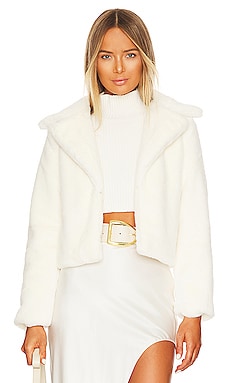 MORE TO COME Payton Faux Fur Jacket in Ivory from Revolve.com