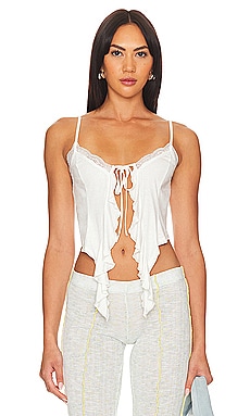 L'Academie Comilly Bralette Top in White