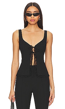 Mirror Palais The Ruffle Bustier in Black