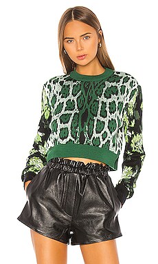 

Пуловер maglia - MSGM, Зеленый, Укороченные