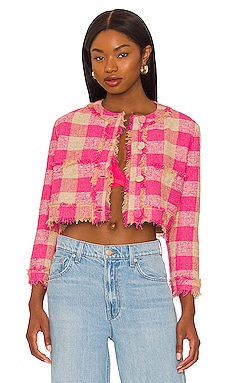 Pink hotsell plaid jacket