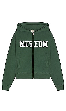 Product image of Museum of Peace and Quiet Varsity Zip Up Hoodie. Click to view full details