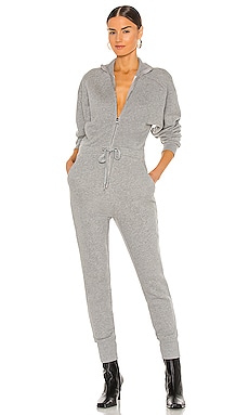 Red Eye French Terry Zip Front Jumpsuit Marissa Webb $345 