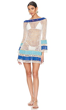 Chevron Crochet Kintted Long Sleeve Mini Dress