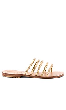 Mystique Strap Sandal in Gold & Clear | REVOLVE