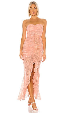 

Вечернее платье без бретелек chun li - NBD, Розовый, Кружево