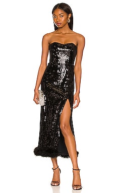 V. Chapman The Betty Dress in Black Sequins 8 / Black Sequins