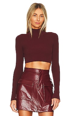 Product image of NBD Cara Cropped Knit Mock Neck. Click to view full details