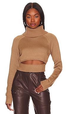 Product image of NBD Winston Cropped Turtleneck Sweater. Click to view full details