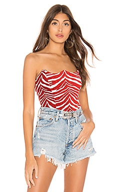 NBD Angel Bustier Top in Red & White