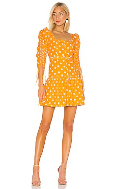 

Приталенное и расклешенное платье ruched sleeve - NICHOLAS, Оранжевый, Мини